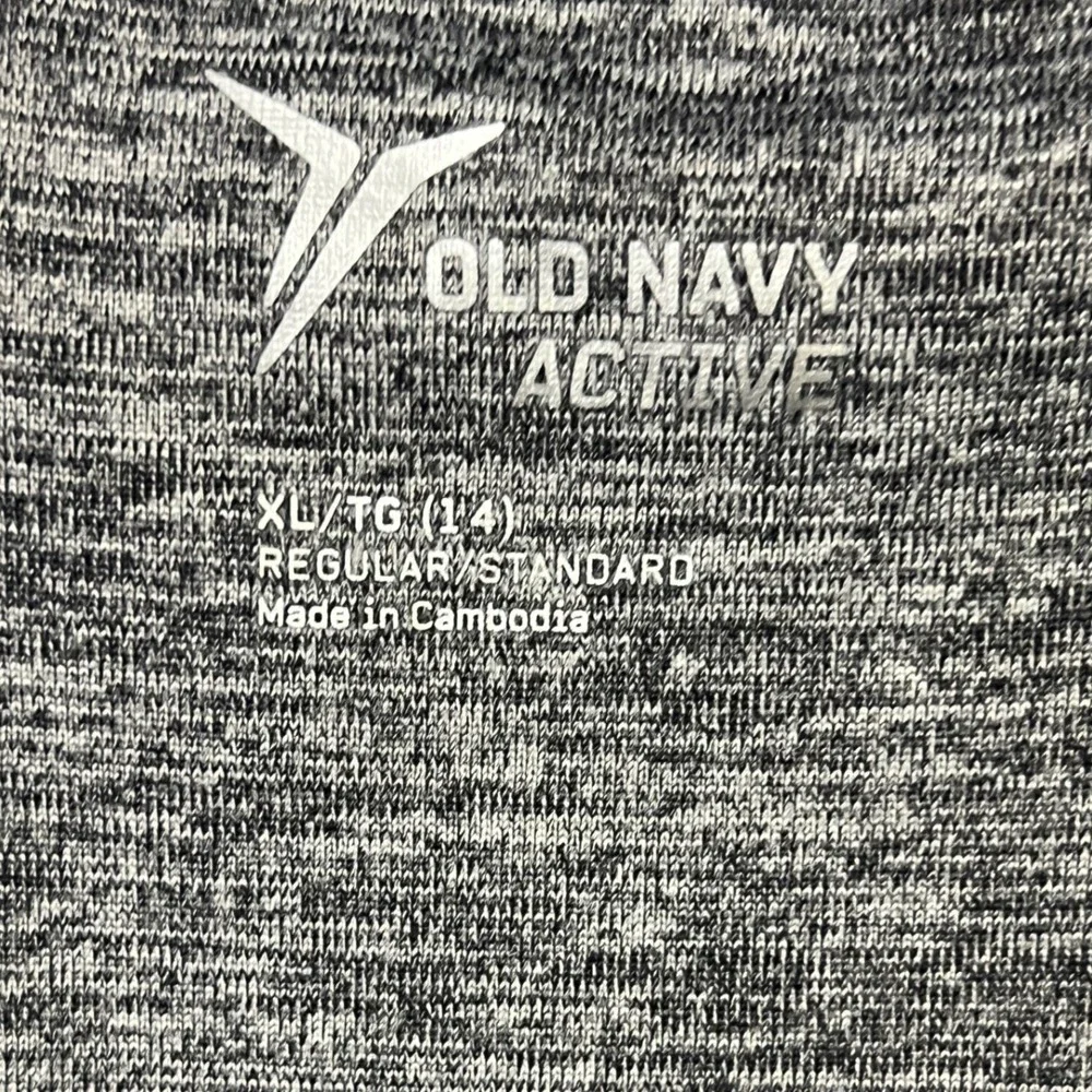 Old Navy Active Tank Top Kids XL 14 Grey Blue Space Dye Racerback Athletic Shirt